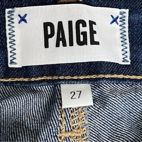 PAIGE Verdugo Crop Zach Distressed Ankle Jeans Women's Size 27 - Picture 9 of 16
